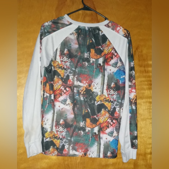 Akademiks Long-Sleeve Multicolor Spandex Shirt Men's Size L, Fits like M. - Picture 3 of 3